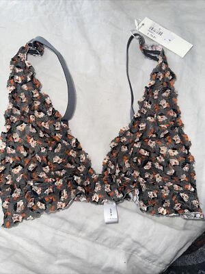 Bralette Cosabella Paul & Joe Gris Naranja Marfil Estampado Nuevo Con Etiquetas Triángulo Pequeño Foto 1 de 4