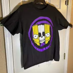 The Simpsons Mens L LARGE T-Shirt Graphic Tee Bart Skull Abstract Casual Adult - Picture 1 of 7