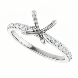Natürlicher Diamant-Verlobungsring Damenring Rundschliff 8 mm Halbfassung Platin - Bild 1 von 6