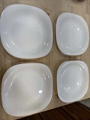 Juego de 4 platos de cena Gibson Ultra Opal Glass cuadrados Foto 1 de 4