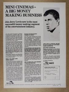 1971 Jerry Lewis Network Cinema Investment Offer vintage print Ad - Picture 1 of 1