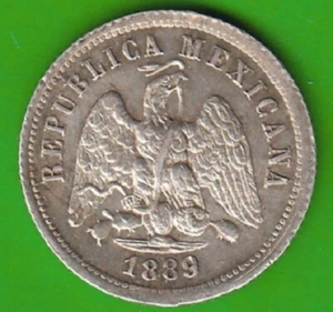 Coin Silver Mexico 10 Centavos 1889 Ca Chihuahua, Almost Uncirculated nswleipzig - Picture 1 of 3