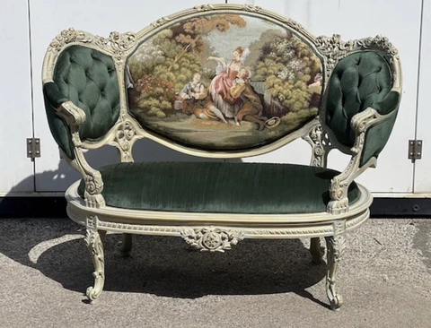 Louis XV 2 Seats Sofa Settee Trianon Frame Cover