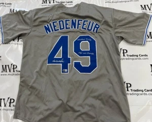 Beckett Authentic Tom Niedenfuer Autograph Throwback Grey Dodgers Jersey - Picture 1 of 3