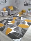 Gold Grey Floor Rugs Small Extra Large Thick Quality Mustard Ochre Colour Cheap