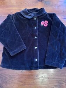 Vintage Y2K 90's Gymboree Black Velvet Girls Collates Jacket Size 4-5 - Picture 1 of 7