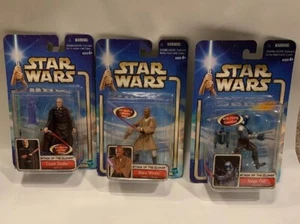 Hasbro 2002 Star Wars Attack Of The Clones Mace Windu, Jango Fett & Count Dooku - Picture 1 of 5