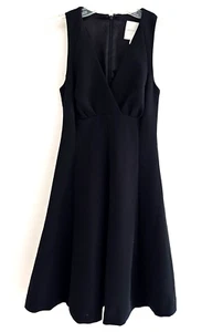 ModCloth Women's Black Sleeveless V-Neck Empire Waist Fit & Flare Dress Size XXS - Picture 1 of 7