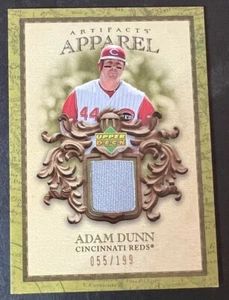 Adam Dunn 2007 Upper Deck Artifacts MLB Apparel 055/199 Jersey #MLB-AD Reds - Picture 1 of 2