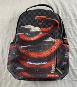 Sprayground Rattle$tacks Backpack Limited Edition Faux Leather Red Snake Bag - Picture 1 of 17