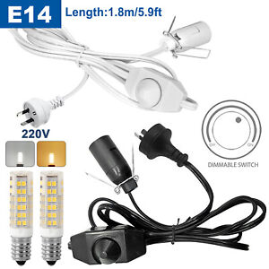 E14 Salt Lamp Power Cord Cable 1.8m Dimmer Switch Control& 7/9/10W LED Corn Bulb