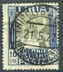 Libia-1921 10 Lira Olive & Indigo Perf 14¼ X 13¾  Sg 33A  Fine Used