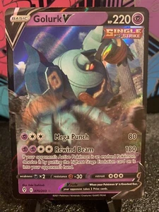 Pokemon Card - Golurk V SS Holo Rare - Evolving Skies 070/203 - Mint/ Near Mint - Picture 1 of 2