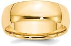 14K Yellow Gold 7mm Lightweight Comfort Fit Band Ring