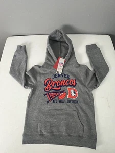 MITCHELL & NESS Kids Denver Broncos Hoodie Size Medium 10/12 NWT Gray - Picture 1 of 7