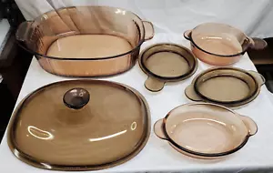 Corning Visions -Amber, Grab it Bowl-Lid, Grab It Casserole-Lid, Roaster Pan-Lid - Picture 1 of 12