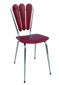 Rockabilly Stuhl Stahlrohr Chrom Kunstleder rot Tubmenager S.A. Ranger 1950er - Bild 1 von 8