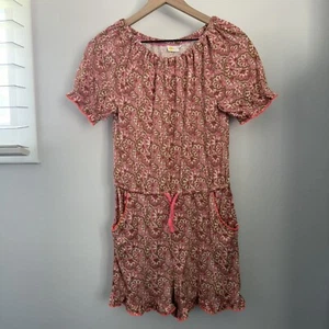 Boden 13-14 Years Printed Jersey Playsuit Romper Pink Blossom Paisley Preppy - Picture 1 of 7