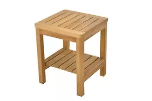 Asiento de ducha Dublín de madera de teca grado A banco de taburete de 18 - Imagen 1 de 4