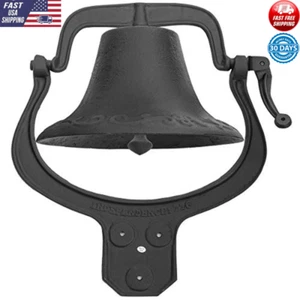 Vintage Dinner Bell Cast Iron Rustic Garden Doorbell Large Farmhouse Decor New - Picture 1 of 6