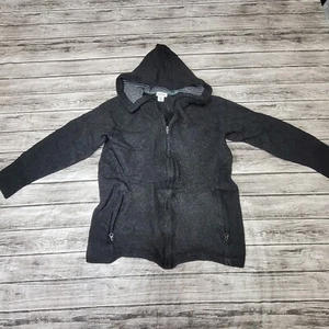 LL Bean Kids Size L Girls Hoodie Full Zip Wool Black Long Sleeve - Picture 1 of 7