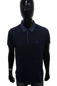 Tommy Hilfiger Polo Uomo Taglia XL Maglietta Blu In Cotone Estiva T-shirt Maglia - Imagen 1 de 12