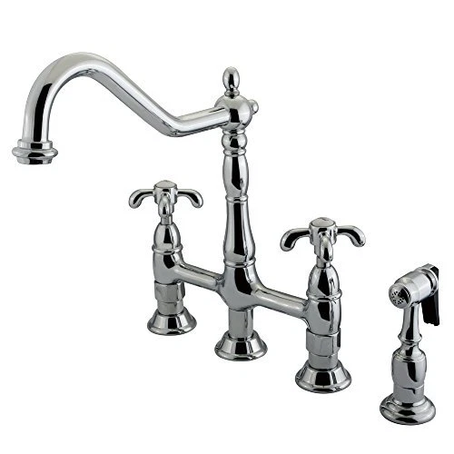 Kingston Brass KS1271TXBS French Country Brass Kitchen Faucet w/ Side Spray
