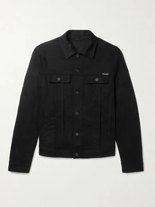 $1395 DOLCE & GABBANA Logo-Appliquéd Stretch-Denim Jacket 2021 Black IT50 Large - Picture 1 of 5