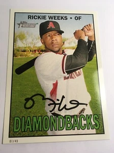 2016 Topps Heritage High Number 5x7 Rickie Weeks DBacks 583 #'d /49 - Picture 1 of 1