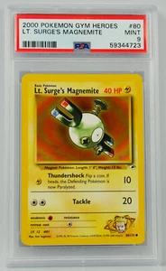 Pokemon Gym Heroes Lt. Surge's Magnemite 80/132 PSA 9 MINT - Picture 1 of 2