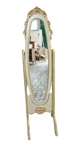 SPECCHIO DA TERRA PANNA FOGLIA ORO ARREDO CASA SALOTTO CAMERA LETTO - Imagen 1 de 1
