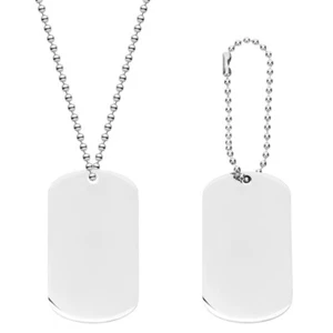 Edelstahl Halskette schlicht Dog Tag Kette Anhänger für Männer Mann - Bild 1 von 12