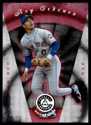 1997 PINNACLE TOTALLY CERTIFIED PLATINUM RED Rey Ordonez /3999 New York Mets #32 - Image 1 of 2