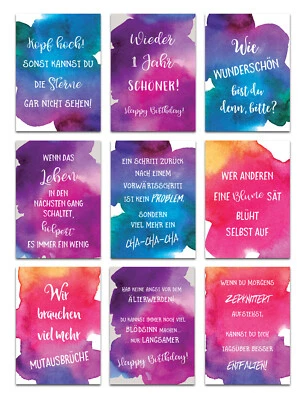 10er Set Postkarten Sprüche Aquarell, Postkarten Motivation Mutmacher - Bild 1 von 4