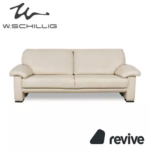 Willi Schillig Leder Dreisitzer Creme Grau Sofa Couch - Bild 1 von 11