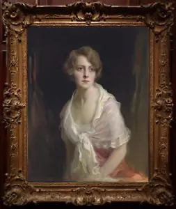 Handmade Old Master-Art Antique Oil Painting LADY girl on canvas 24"x36" - Picture 1 of 2