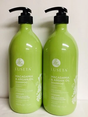 2 Bottles Luseta ~ Macadamia & Argan Oil Shampoo ~ Moisturizing Formula 33.8 oz - Image 1 of 2