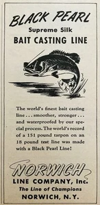 1947 AD.(PC3)~NORWICH LINE CO. NORWICH, NY. “BLACK PEARL” FISHING LINE - Bild 1 von 1