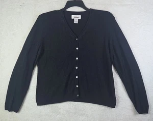 Worthington Seide Kaschmir Damen Pullover mit Knopfleiste schwarz Gr. XL - Bild 1 von 8