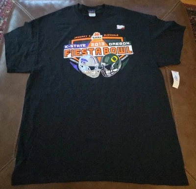 Camiseta Oregon Ducks-K-State Wildcats 2013 Tostitos Fiesta Bowl XL NUEVA Foto 1 de 4