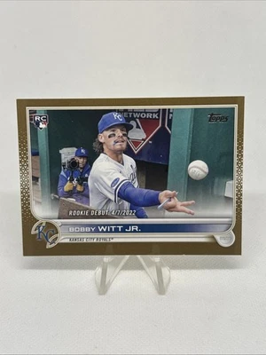 2022 Topps Update Bobby Witt Jr Gold Parallel Rookie Debut RC /2022 Royals US187 - Image 1 of 2