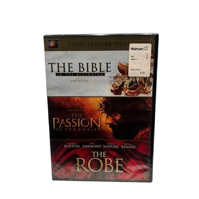 The Bible In Beginning Passion Of The Christ The Robe Triple Feature DVD New D20 - Image 1 of 3