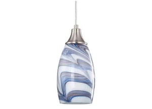 Ceiling Hanging Lamp White & Dark Blue Pendant Light for Hallway Dining Room - Picture 1 of 6