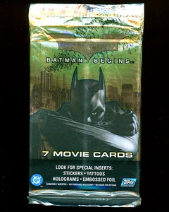 Paquete de refuerzo de película Topps Batman Begins 2005 sellado de fábrica - 7 tarjetas - Imagen 1 de 2