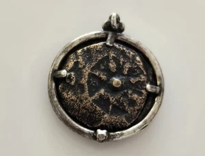 925 Sterling SILBER Charles Albert Replik Kupfer Schiffswrack KOMPASS Münze Anhänger - Bild 1 von 4