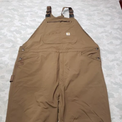 Carhartt Overall Bibs Mens 3XL Brown Relaxed Fit Super Dux Insulated - Image 1 of 4