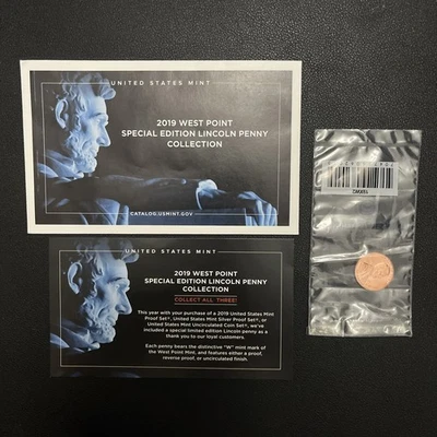 2019- WEST POINT SPECIAL EDITION Lincoln Penny Uncirculated with COA - Image 1 of 3