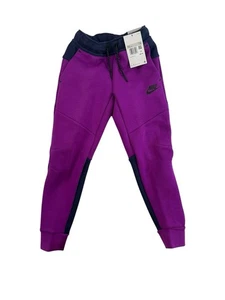 Nike Sportswear Tech Fleece Kids Joggers Purple Navy Size XS HV5869-505 $90 - Picture 1 of 8