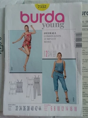 7552 PATRON BURDA  YOUNG overall   32 AU 44 - Photo 1/3