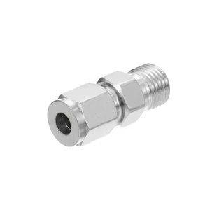 1/4G x 6mm Stainless Steel Compression Tube Fitting w/ Double Ferrules New - Picture 1 of 7